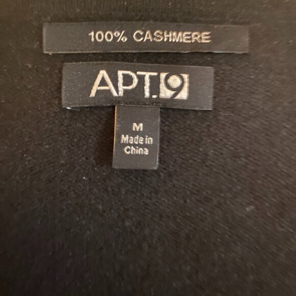 EUC APT 9 Black Argyle Cashmere Cardigan Sweater sz M - Picture 6 of 7